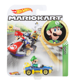 Mario Kart Hot Wheels Diecast Vehicle 1/64 Luigi (Mach 8) 8 cm